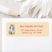 かわいいイースターユニコーン - 返送先ラベル ラベル (インサイチュ)