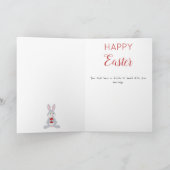かわいいイースターラビットレッドイースター卵 シーズンカード (内部)