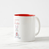 かわいいイースターラビットレッドイースター卵 ツートーンマグカップ (正面右)