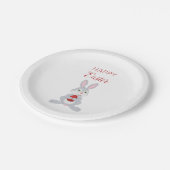 かわいいイースターラビットレッドイースター卵 ペーパープレート (アングル)