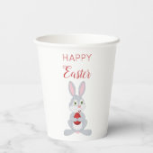 かわいいイースターラビットレッドイースター卵 紙コップ (裏面)