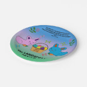 かわいいイースターラビット、卵バスケット&バイブル引用 ペーパープレート (アングル)