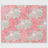 かわいいイースターラブバニー ラッピングペーパー (フラット)