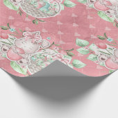 かわいいイースターラブバニー ラッピングペーパー (角)