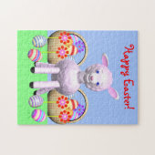 かわいいイースターラムと卵 ジグソーパズル (横)