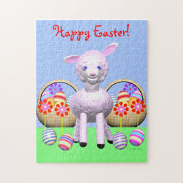 かわいいイースターラムと卵 ジグソーパズル