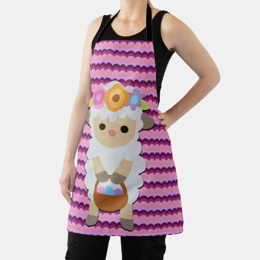かわいいイースターラム数々の抽象芸術色エプロン エプロン (インサイチュ)