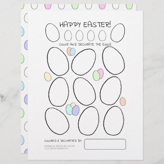 かわいいイースター卵の着色ペーパターン（の模様が）あるジ (正面/裏面)