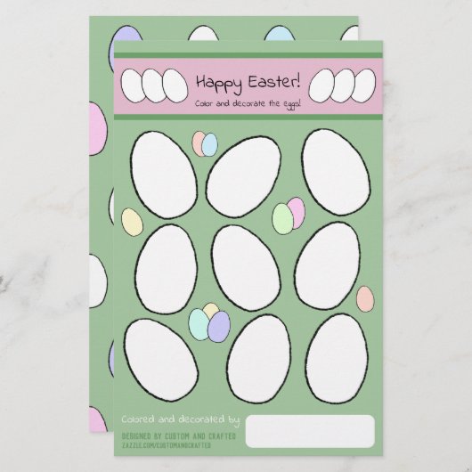 かわいいイースター卵の着色ペー飾ジの活動 (正面/裏面)