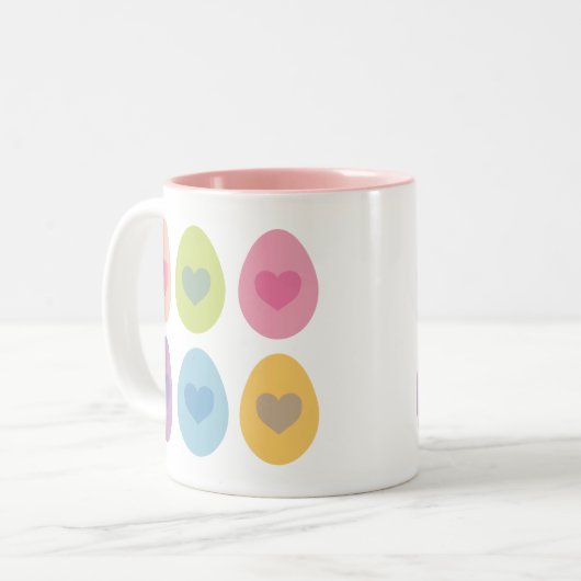 かわいいイースター卵の贈り物 ツートーンマグカップ (正面左)