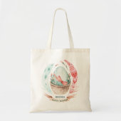 かわいいイースター卵バスケット&フェザー トートバッグ (正面)