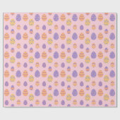 かわいいイースター卵パターンカラフル春ピンク ラッピングペーパー (フラット)