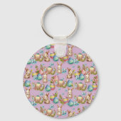 かわいいイースター卵狩りと蝶カラフル類 キーホルダー (裏面)
