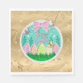 かわいいイースター卵狩りと蝶カラフル類 スタンダードランチョンナプキン (正面)