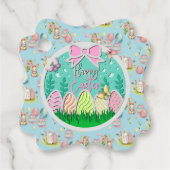 かわいいイースター卵狩りと蝶カラフル類 フェイバータグ (正面)