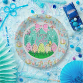 かわいいイースター卵狩りと蝶カラフル類 ペーパープレート (パーティー)