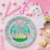 かわいいイースター卵狩りと蝶カラフル類 ペーパープレート (パーティー)