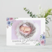 かわいいイースター恵みのスクリプトフォト シーズンカード (スタンド正面)