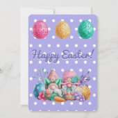 かわいいイースター格言とイースターエッグ シーズンカード (正面)