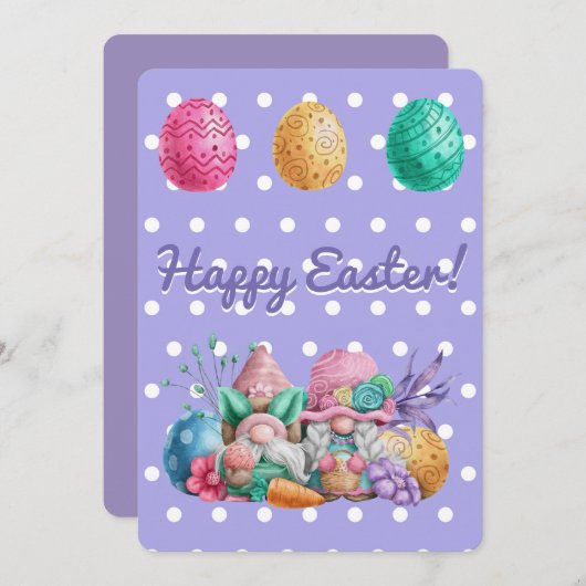 かわいいイースター格言とイースターエッグ シーズンカード (正面/裏面)