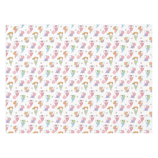 かわいいイースター格言ガーリー春の花卵 テーブルクロス (正面(横))