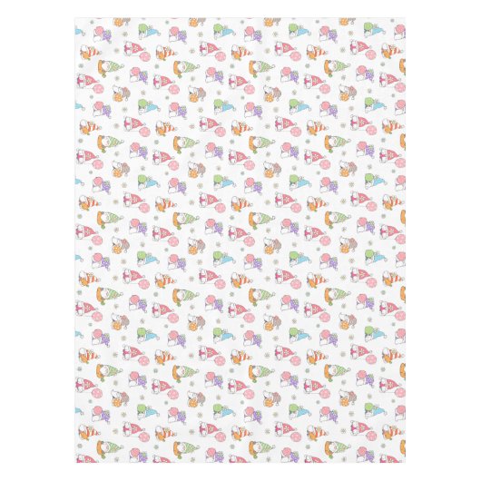 かわいいイースター格言ガーリー春の花卵 テーブルクロス (正面)