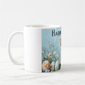 かわいいイースター絵を描バニーの卵：春の芸術 コーヒーマグカップ (左)
