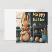 かわいいイースター絵を描バニーの卵：春の芸術 シーズンカード (正面/裏面)