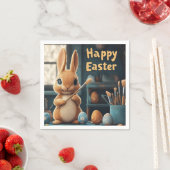 かわいいイースター絵を描バニーの卵：春の芸術 スタンダードカクテルナプキン (インサイチュ)