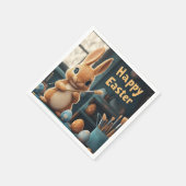 かわいいイースター絵を描バニーの卵：春の芸術 スタンダードカクテルナプキン (角)