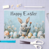 かわいいイースター絵を描バニーの卵：春の芸術 薄葉紙 (クラフト)