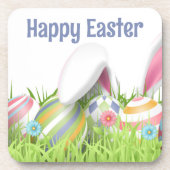 かわいいイースター色の卵うさぎ耳 コースター (正面)