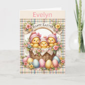 かわいいイースター追加お子様の名前の孫 カード (正面)