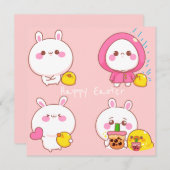かわいいイースター シーズンカード (正面/裏面)