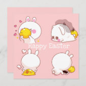 かわいいイースター シーズンカード (正面/裏面)