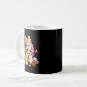 かわいいイースター ユニコーン うさぎ たまご 魔法の虹 コーヒーマグカップ (正面左)