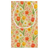 かわいいイースター/春のパターンの花 スモールペーパーバッグ (裏面)