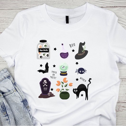 かわいいウィキッド・スプーキー・ハロウィン・アイコン Tシャツ