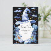 かわいいウィザードハット赤ちゃんシャワー サンキューカード (スタンド正面)