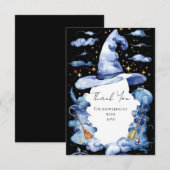 かわいいウィザードハット赤ちゃんシャワー サンキューカード (正面/裏面)