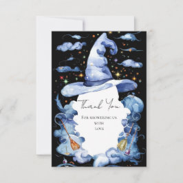 かわいいウィザードハット赤ちゃんシャワー サンキューカード