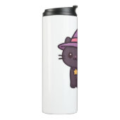 かわいいウィッチキャットイン紫クラシック帽子Tシャツ タンブラー (回転左)