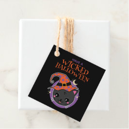 かわいいウィッチキャットハロウィーン フェイバータグ