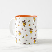 かわいいウィッチキャンディーコーンハロウィーンパターン ツートーンマグカップ (正面左)