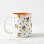 かわいいウィッチキャンディーコーンハロウィーンパターン ツートーンマグカップ (左)