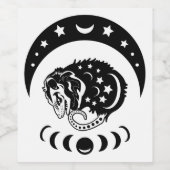 かわいいウィッチーオポッサム ワインラベル (シングルラベル)