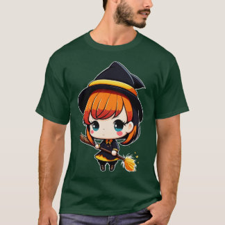 かわいいウィッチーチビ（小さくかわいく書いた感じ）ウィッカ Tシャツ