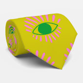 かわいいウィッチー神秘的な目イエローピンクグリーン ネクタイ (ロール)