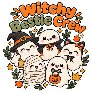 かわいいウィッチ・ヴァンパイア・ミイラ・幽霊のハロウィンコスチューム スウェットシャツ