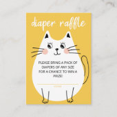 かわいいウィットキティ猫おむつラッフルチケット エンクロージャーカード (正面)